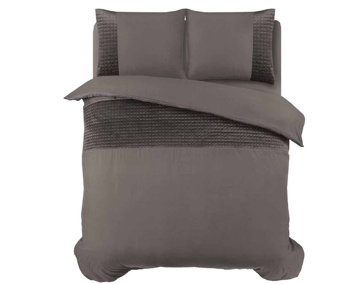 Dekbedovertrek Velvet Band Taupe