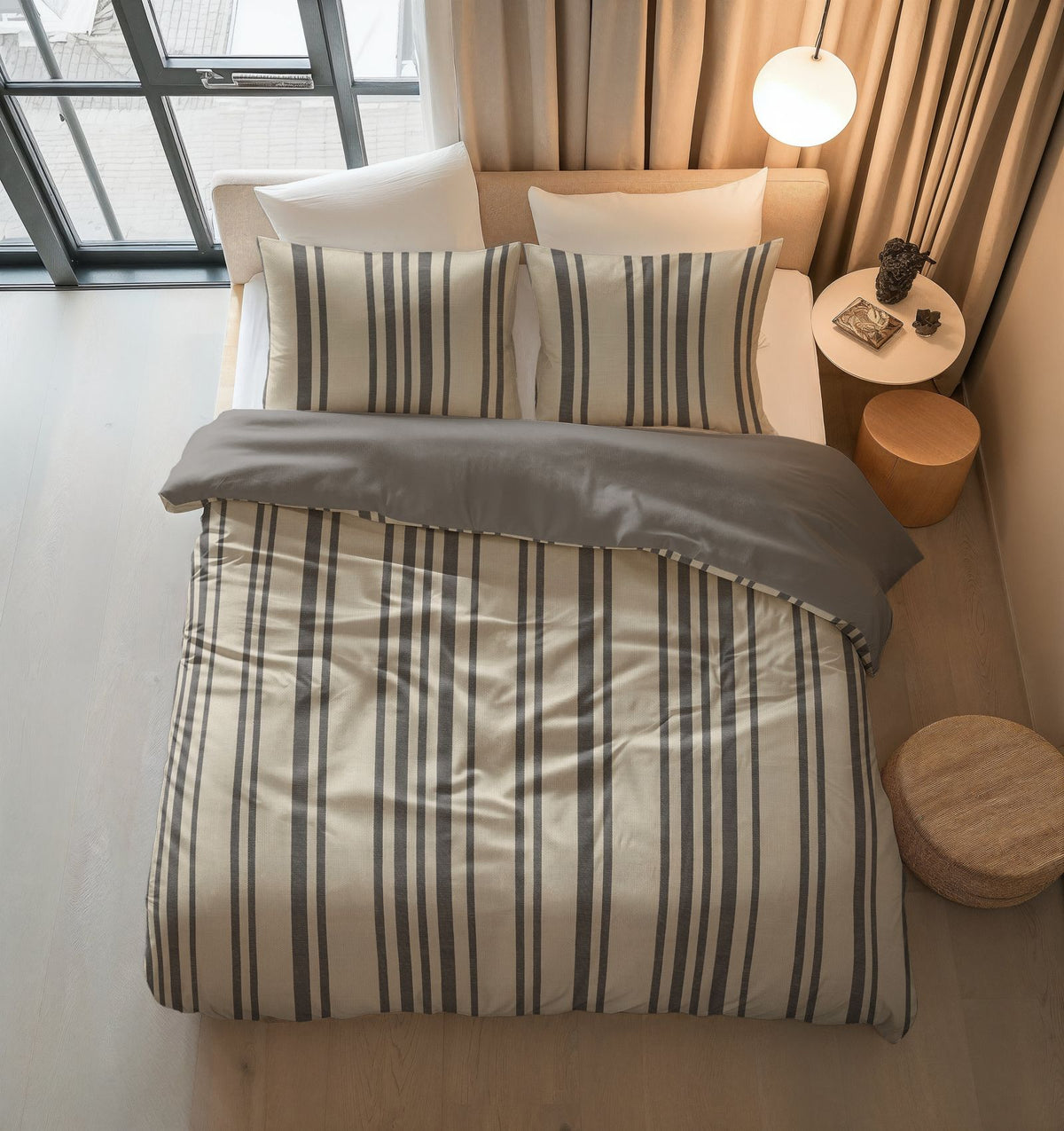 Dekbedovertrek Linear Linen Zand
