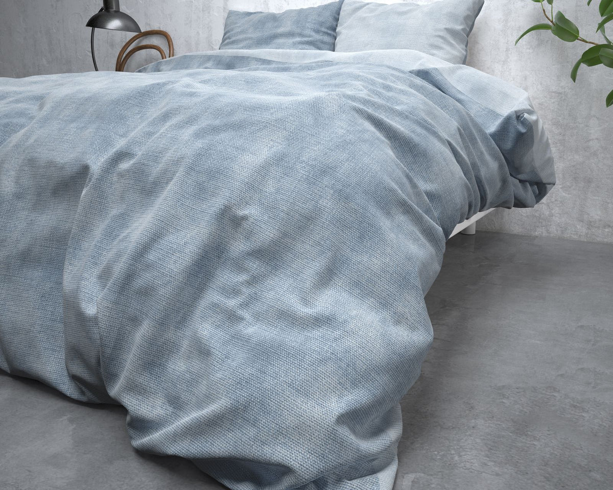 Dekbedovertrek Flanel Washed Cotton Blauw