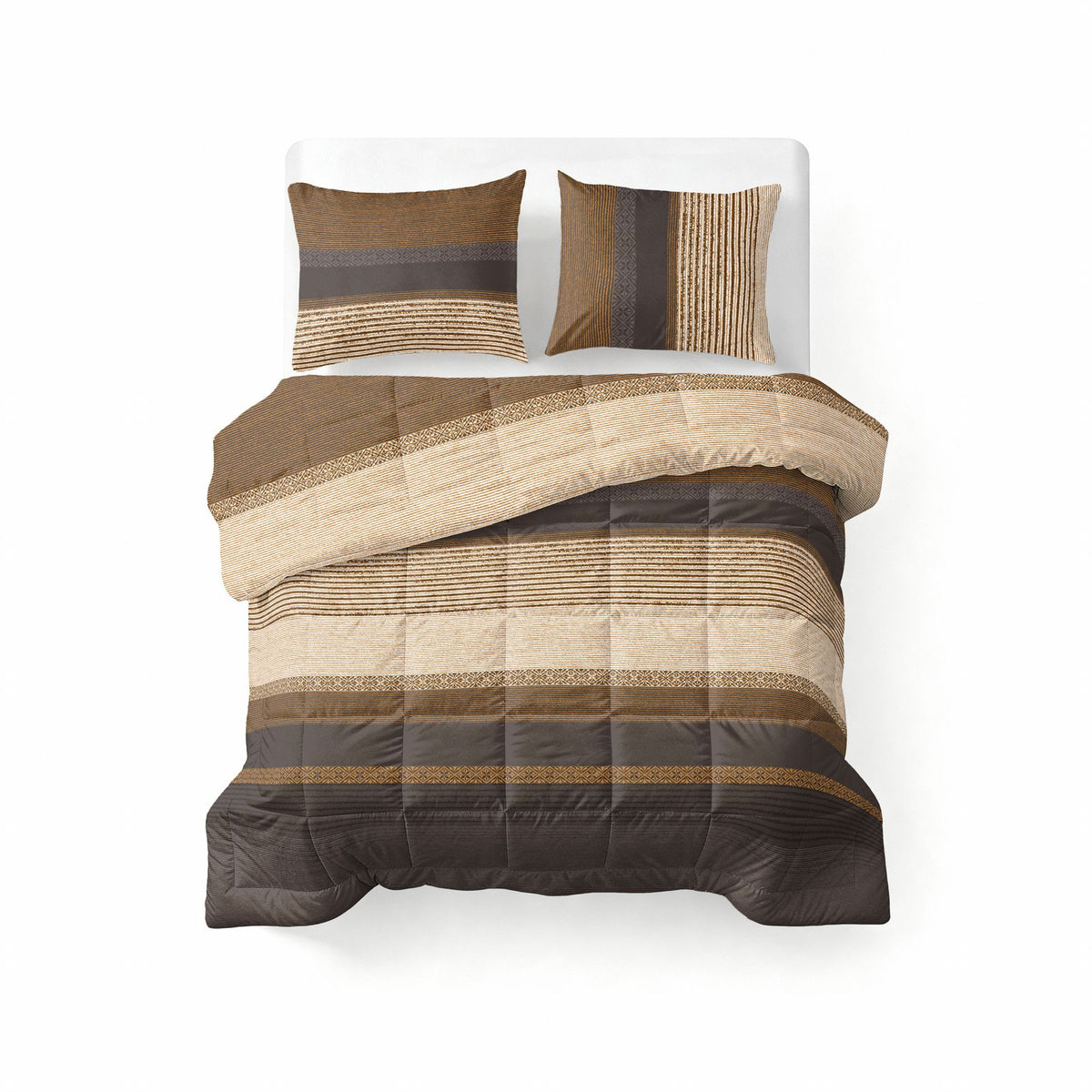 All-in one Lazy dekbed Marina Taupe Met Kussenslopen