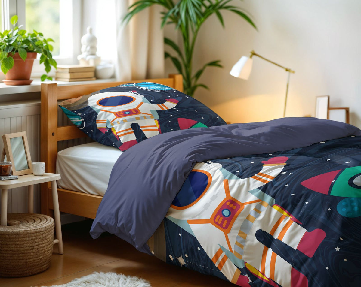 Dekbedovertrek Space man 2 Blauw