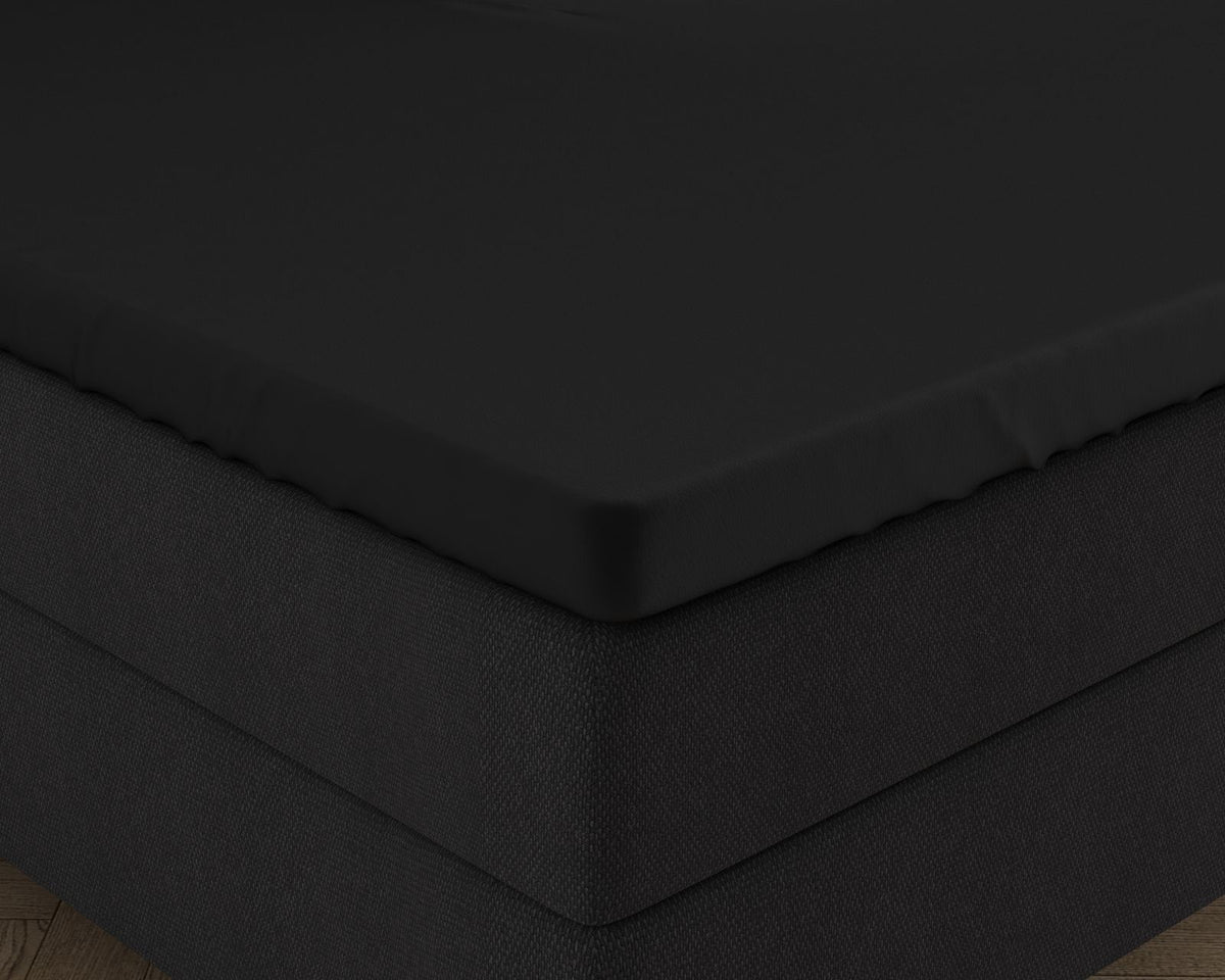 Dubbel Jersey 220 gr. Splittopper Hoeslaken Zwart
