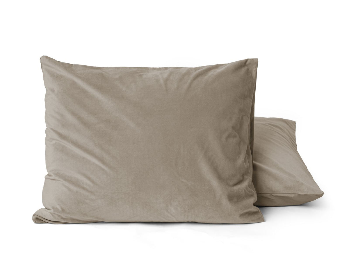 Velvet 2 in 1 kussenslopen Taupe/Grijs