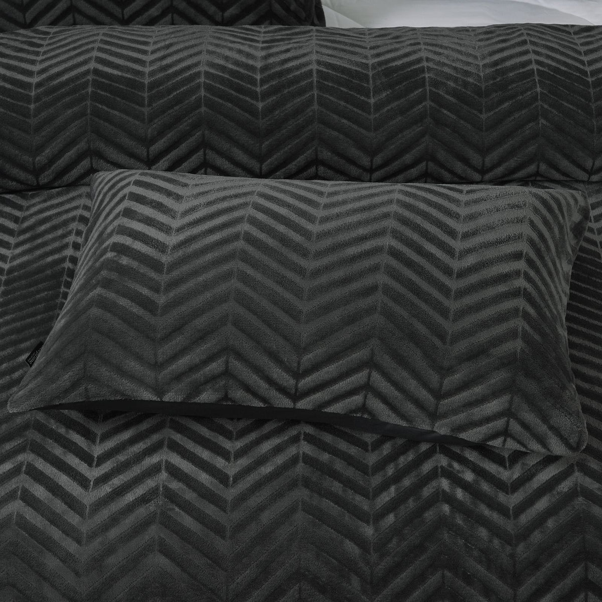 Dekbedovertrek Chevron Teddy Antraciet
