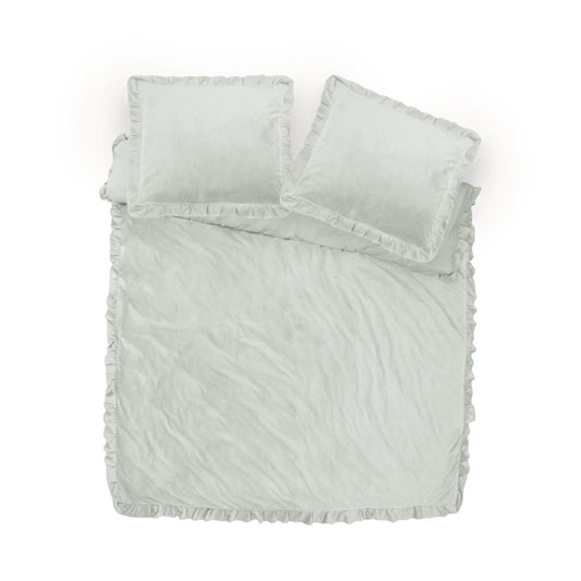 Dekbedovertrek Velvet Ruffles Cappuccino Wit