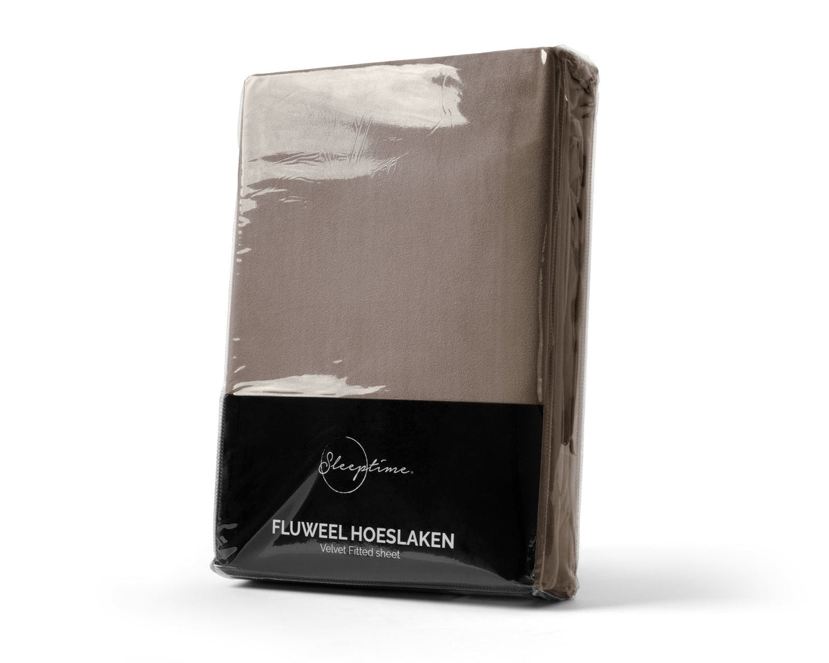 Velvet Hoeslaken Taupe