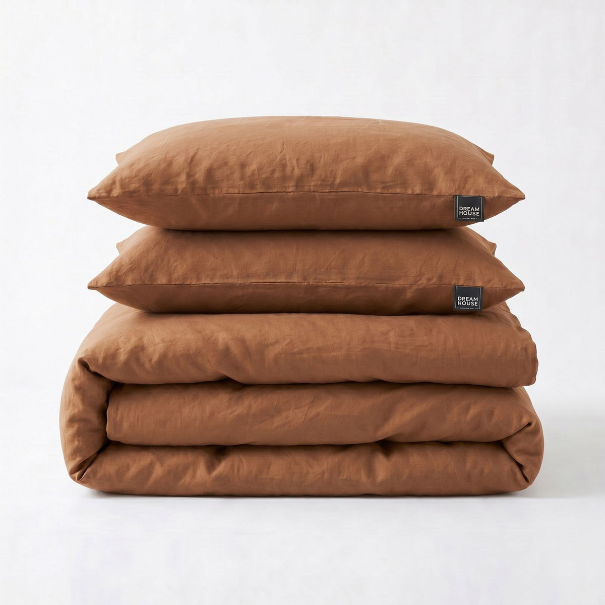 Dekbedovertrek Stone Washed Bruin