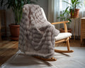 NordDream Pom Rabbit Fur plaid Taupe/Rosa