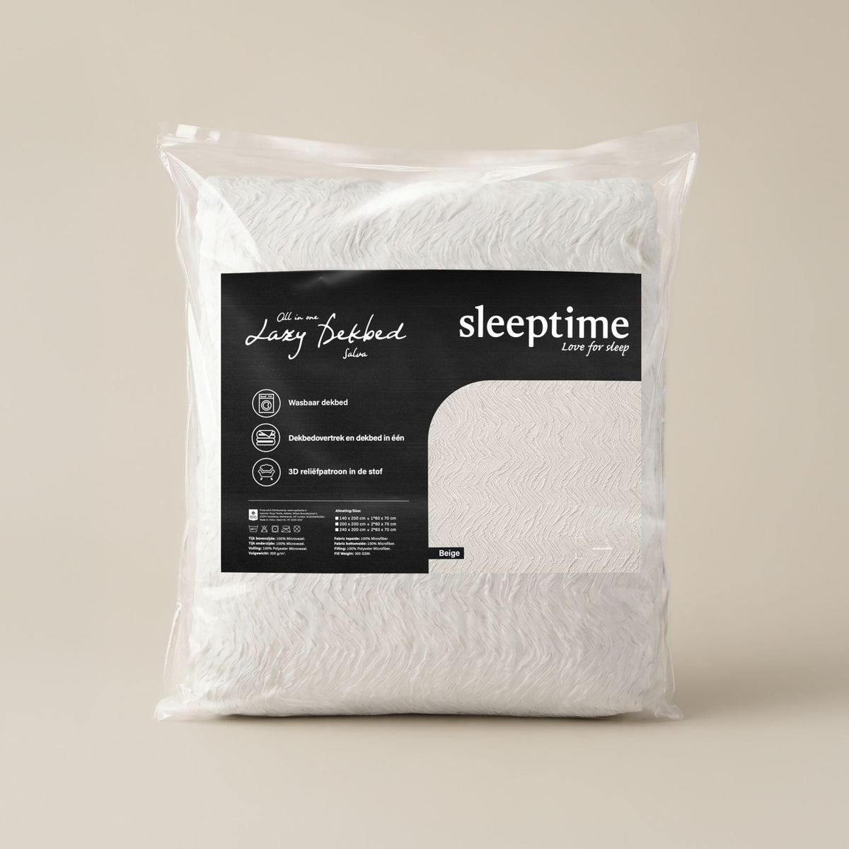Lazy Dekbed Salva Beige Met Kussenslopen