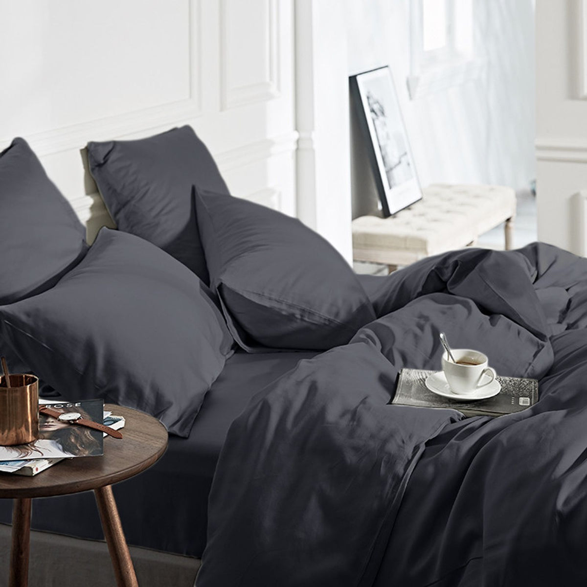 Dekbedovertrek 100% Bamboo Antraciet
