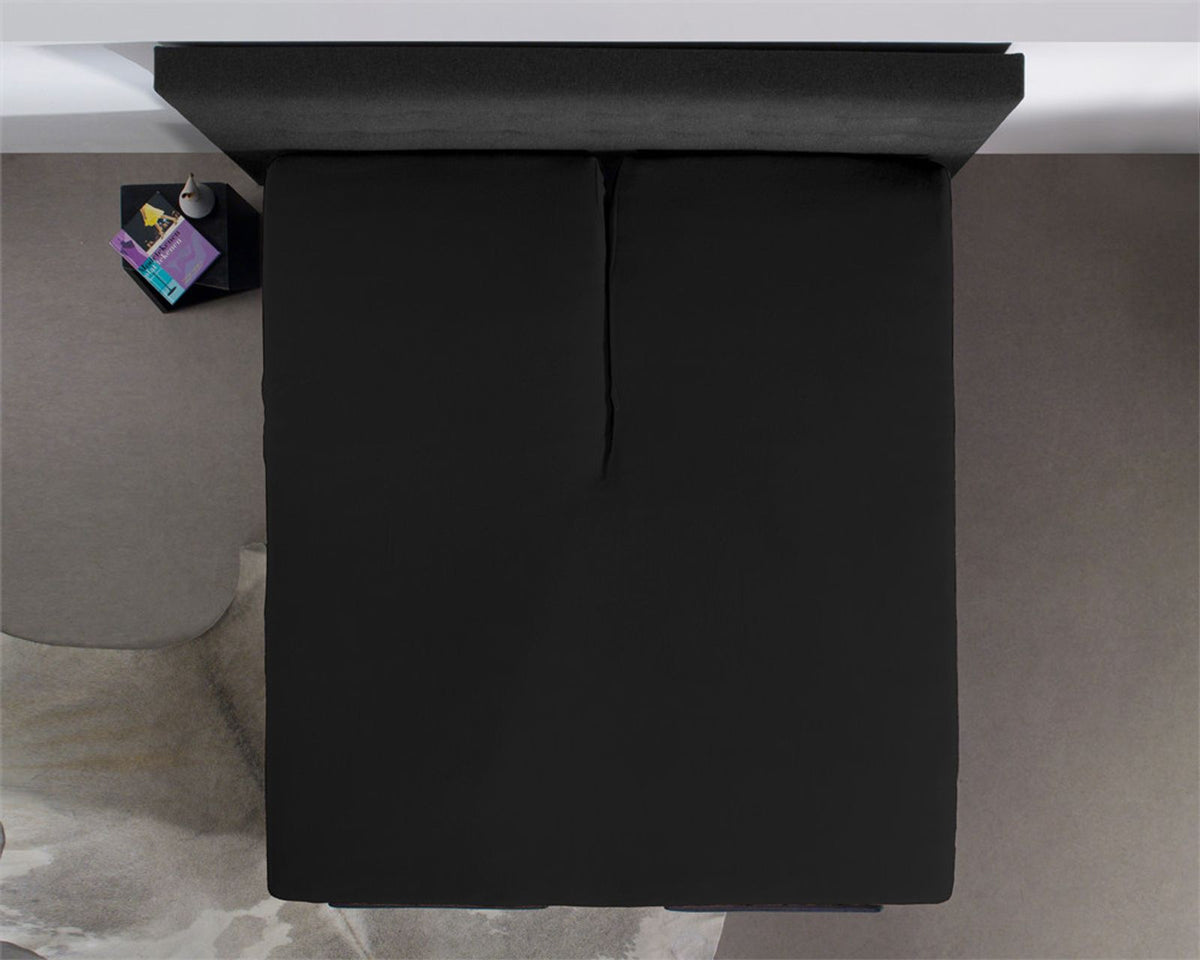 Splittopper Jersey Hoeslaken Zwart