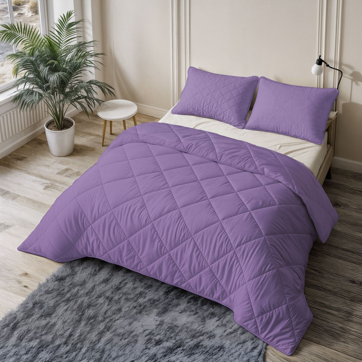 Lazy Dekbed Uni Lavendel Met Kussenslopen