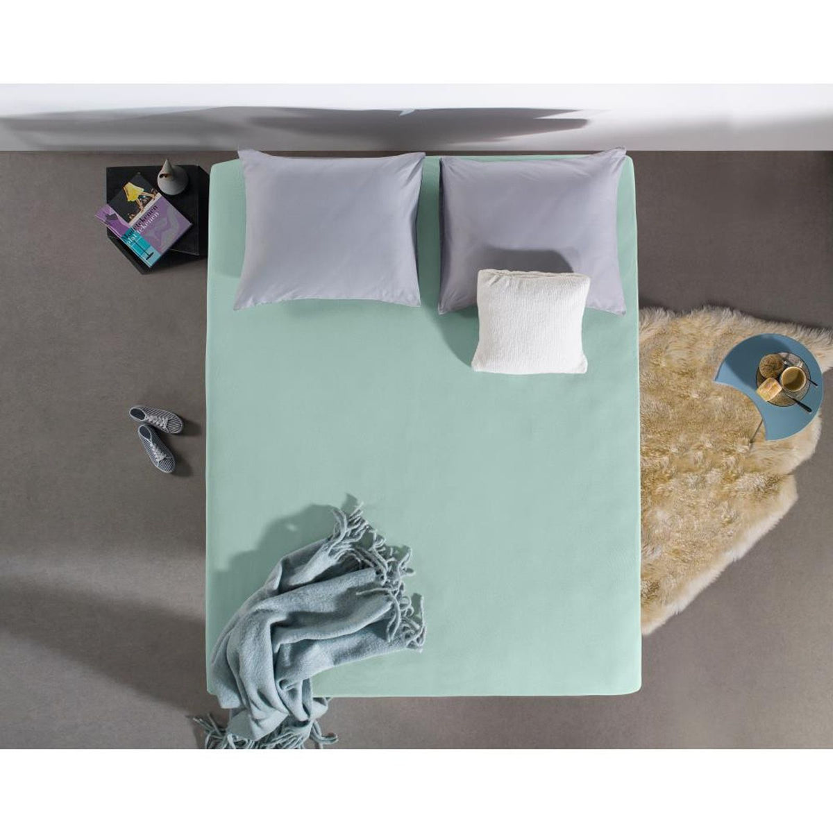 Dubbel Jersey 220 gr. Hoeslaken Pastel Blauw