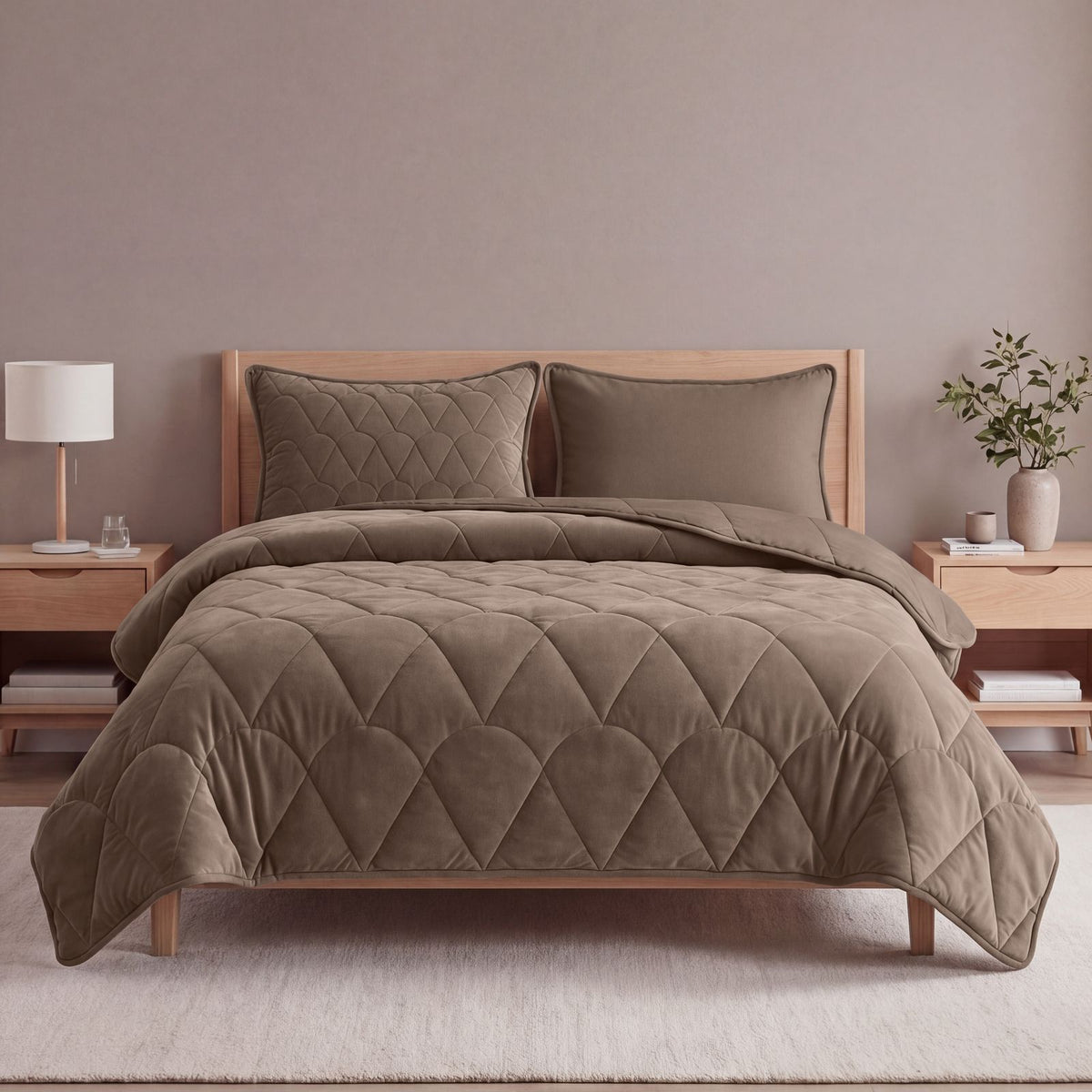Lazy Dekbed Velvet Taupe/Bruin Met Kussenslopen