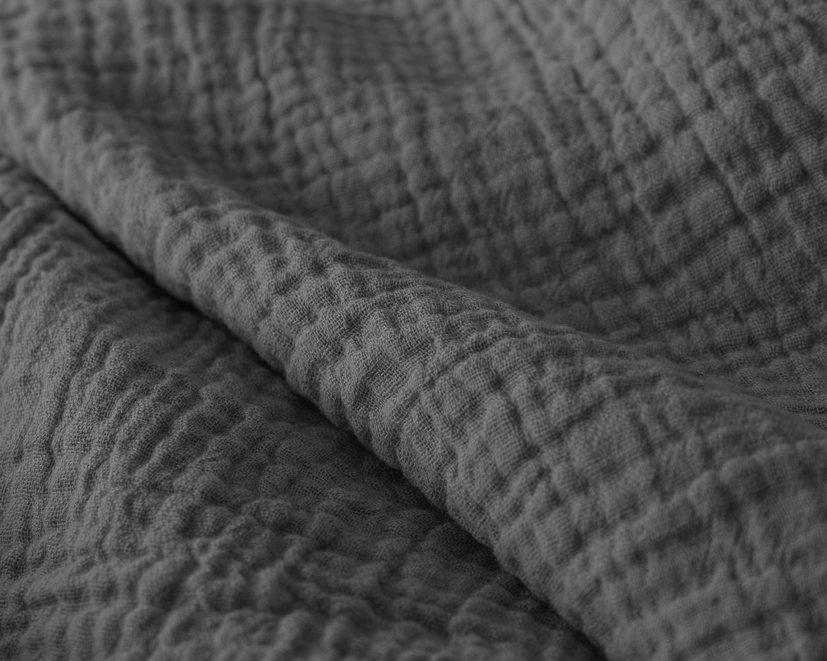 Lazy Dekbed Mousseline Antraciet Met Kussenslopen