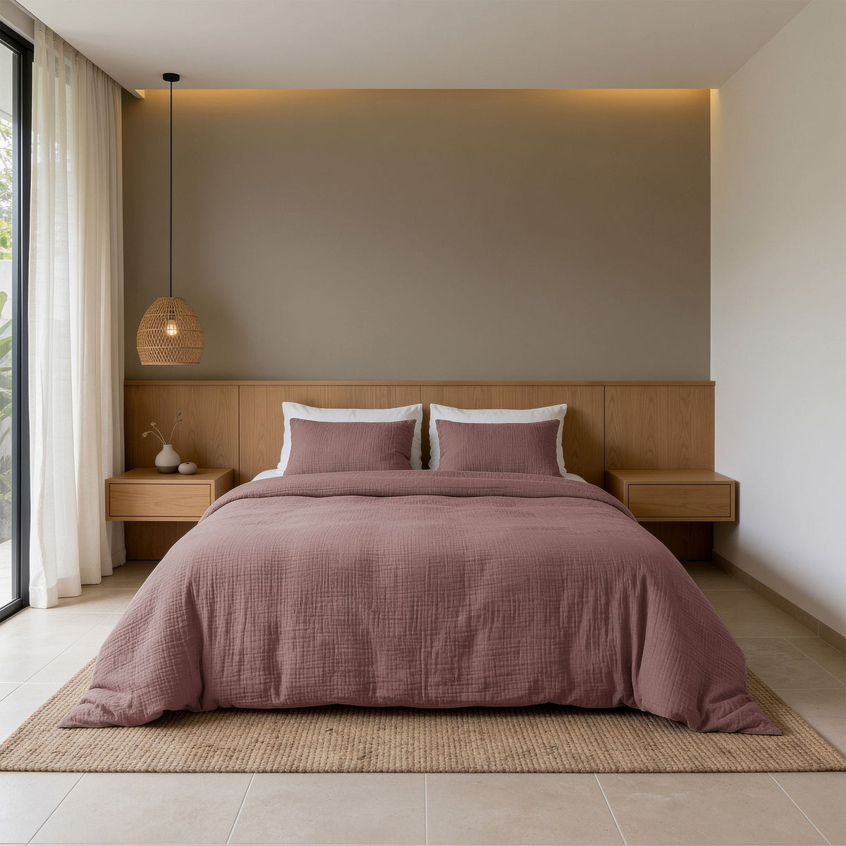 Dekbedovertrek Mousseline Rustic Oud Roze