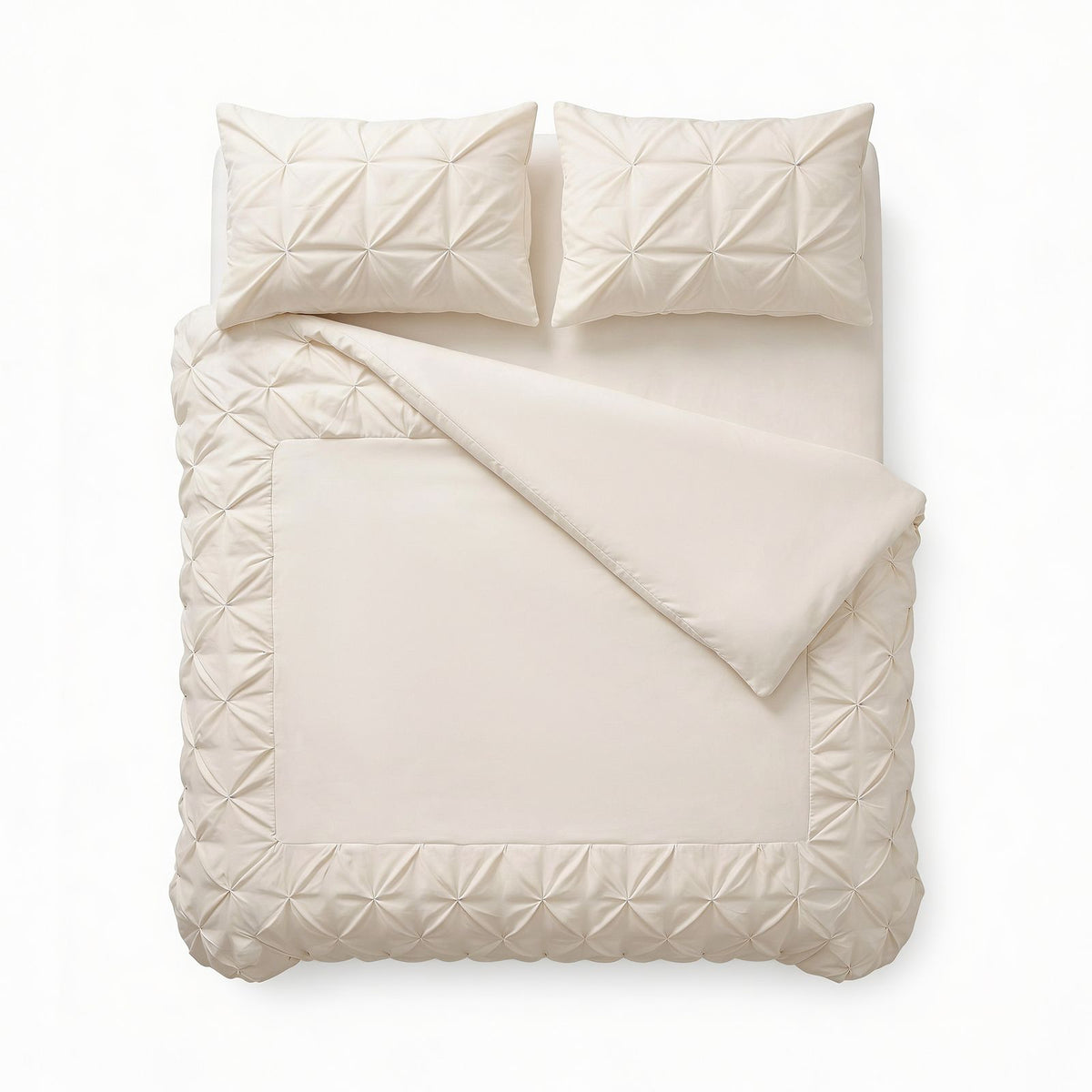 Dekbedovertrek Border Pintuck Beige