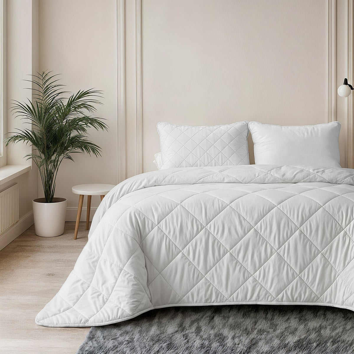 Lazy Dekbed Uni Beige Met Kussenslopen