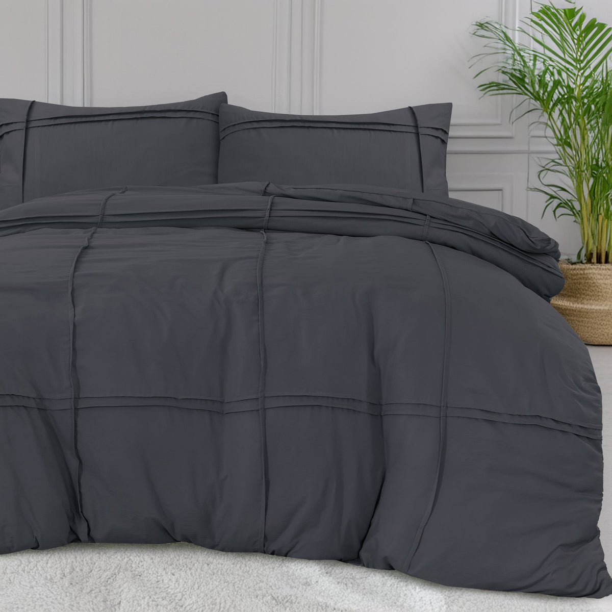 Dekbedovertrek Washed Tufted Antraciet