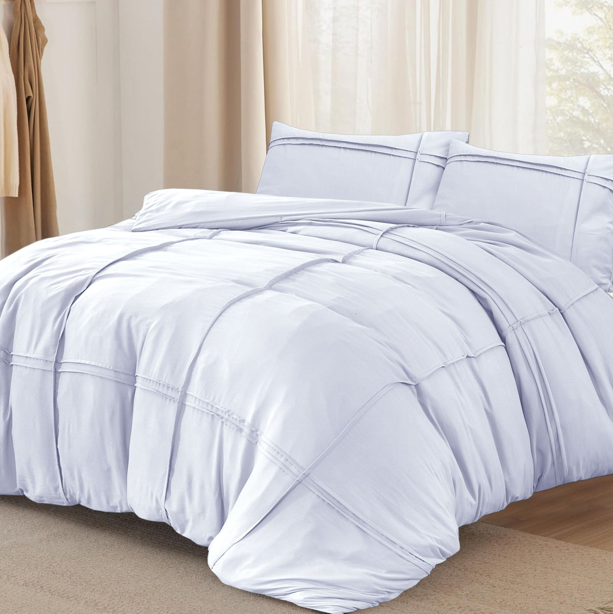 Dekbedovertrek Washed Tufted Wit