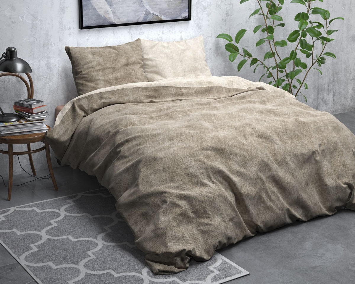 Dekbedovertrek Flanel Washed Cotton Taupe