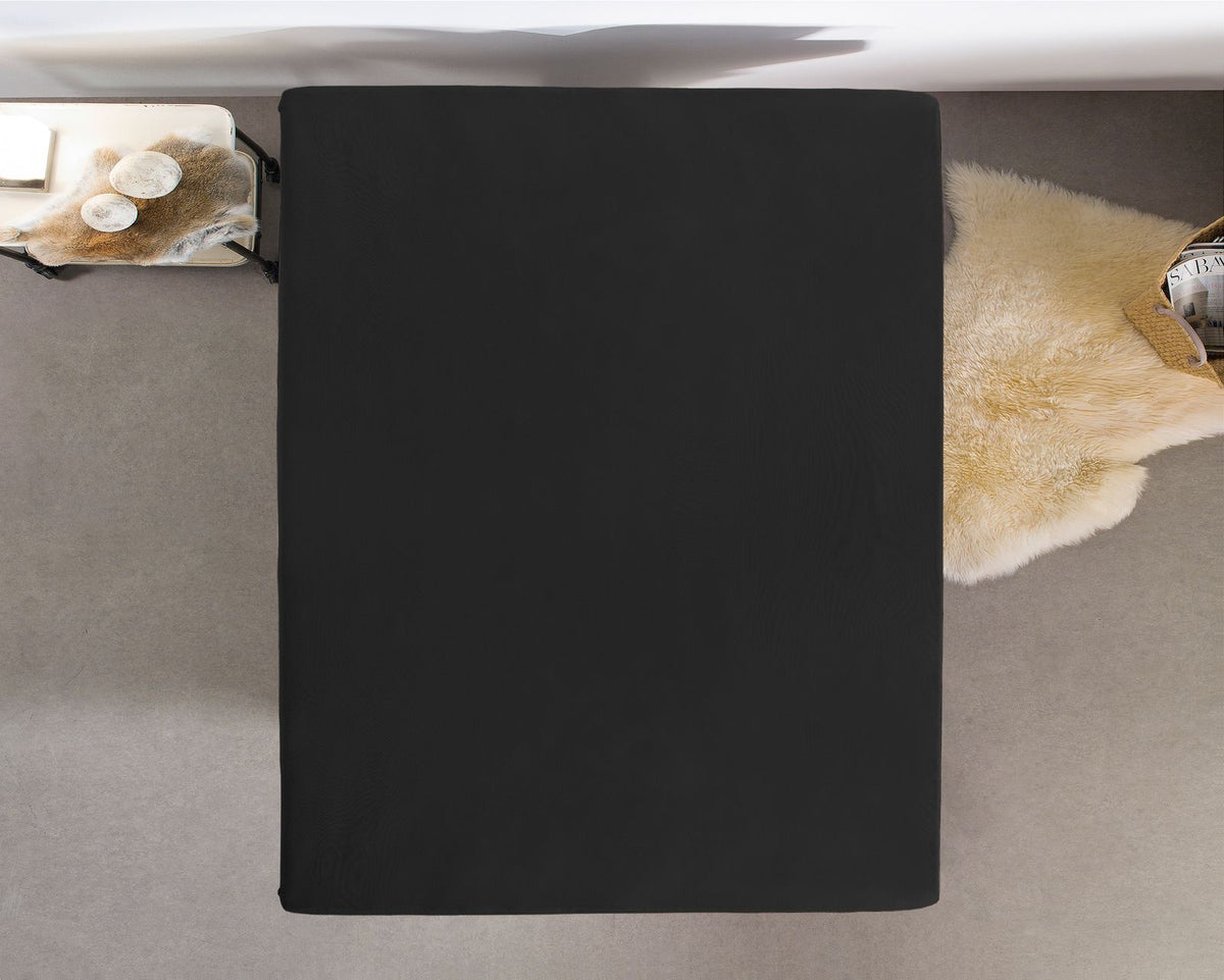Jersey Topper Hoeslaken Zwart