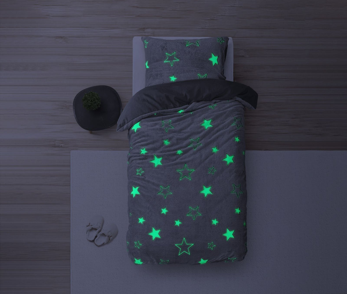 Dekbedovertrek Glow in the dark Stars Grijs