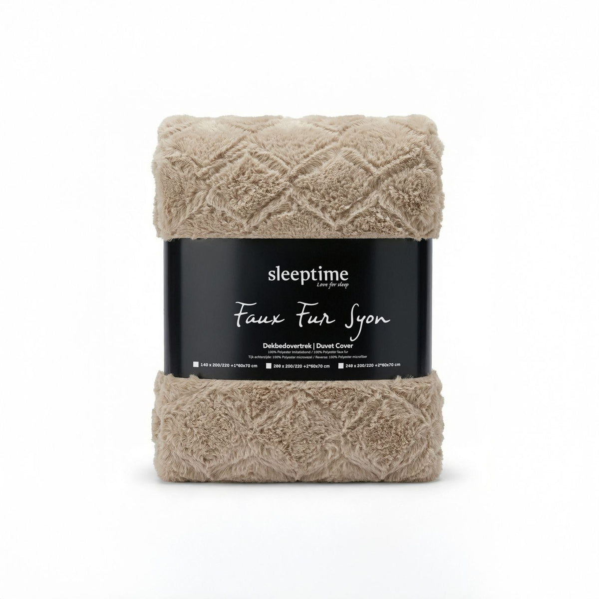Dekbedovertrek Faux Fur Syon Taupe