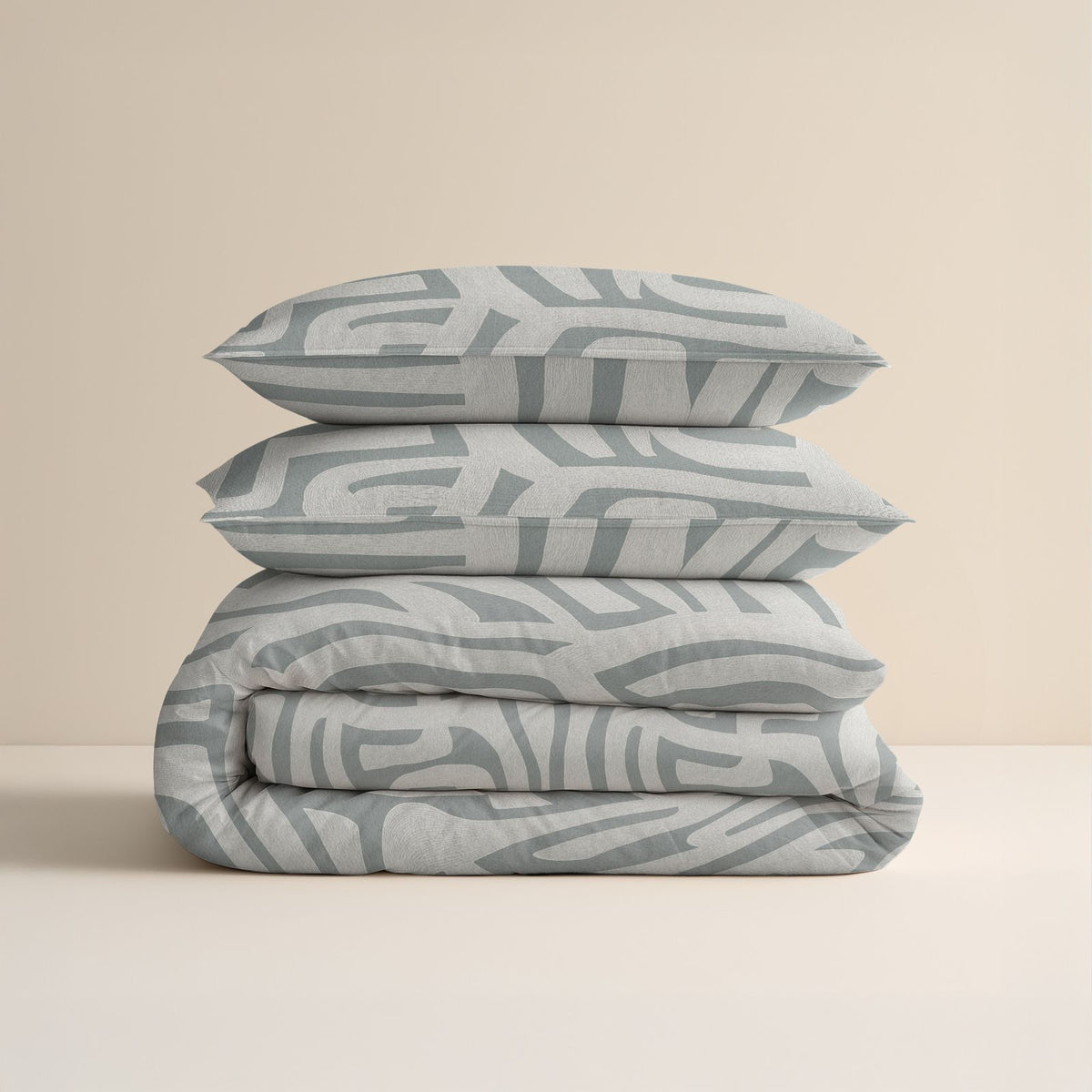 Dekbedovertrek Flanel Danis Groen/Grijs