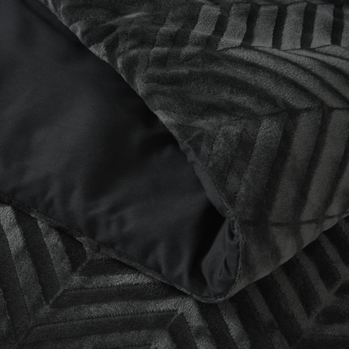 Dekbedovertrek Chevron Teddy Antraciet