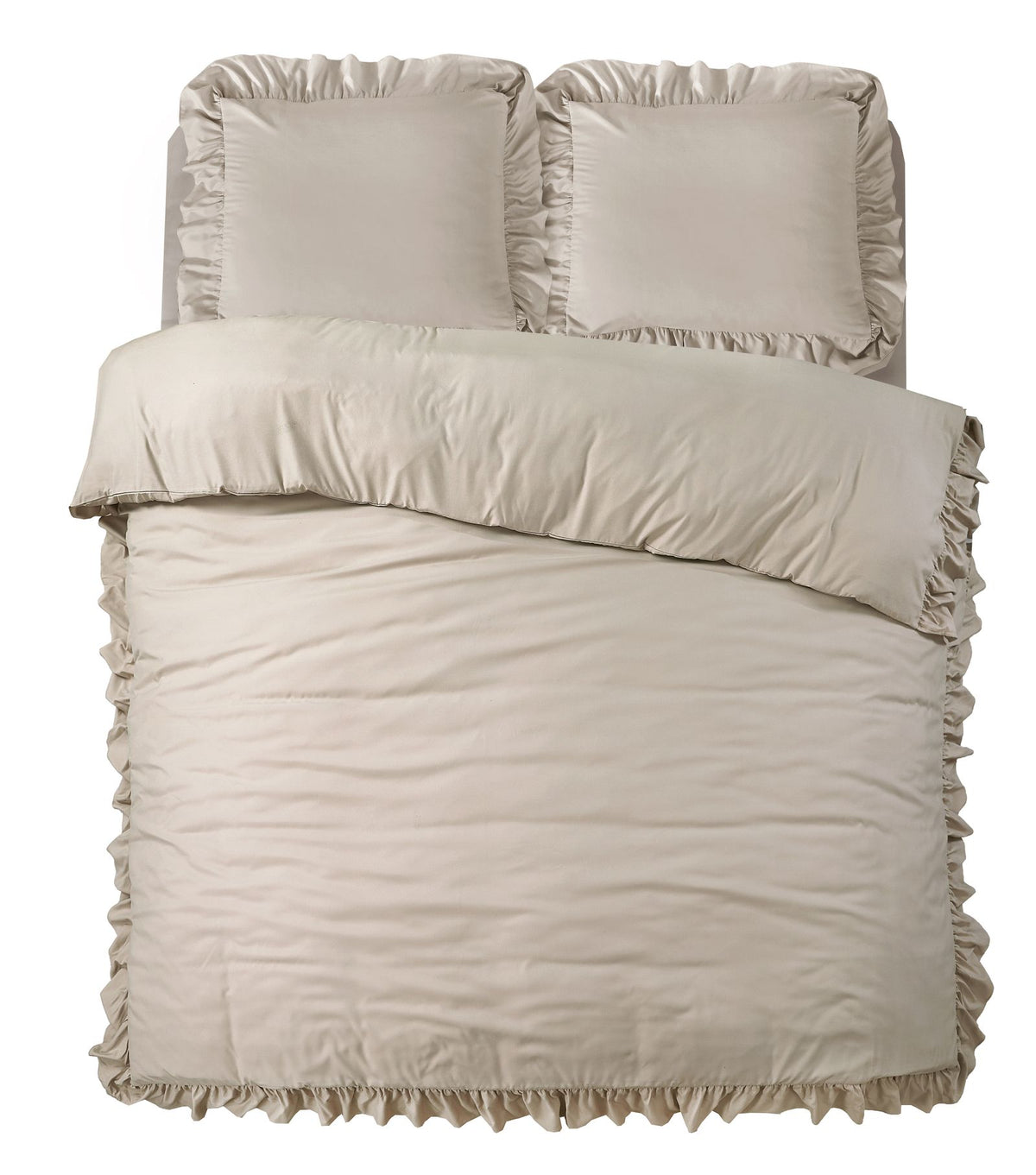 Dekbedovertrek Ruffles Taupe
