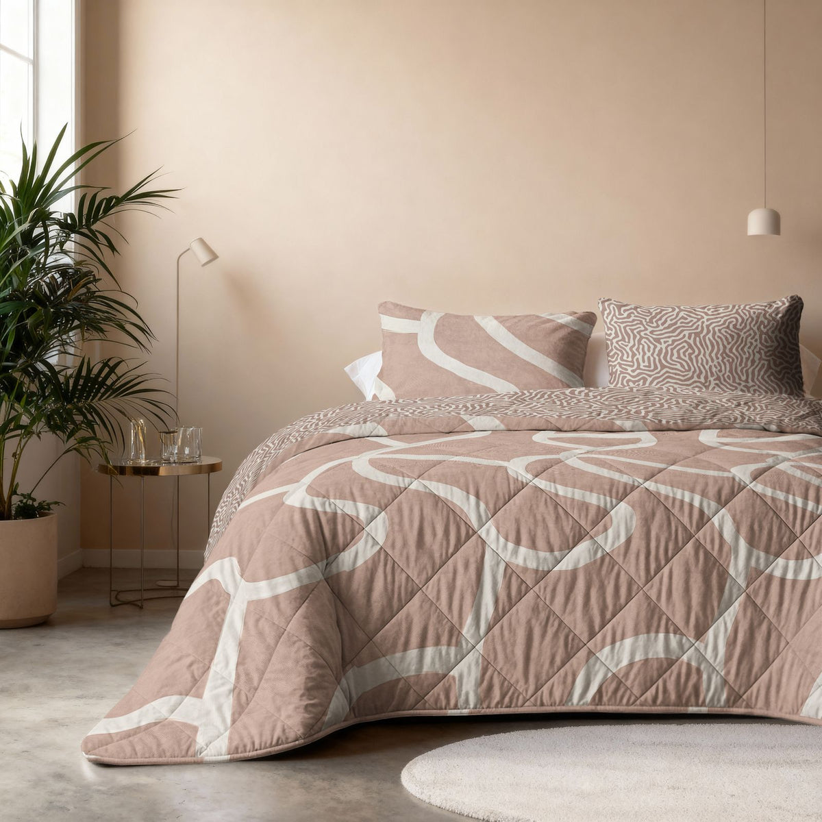 Lazy Dekbed Shapes Zand Met Kussenslopen