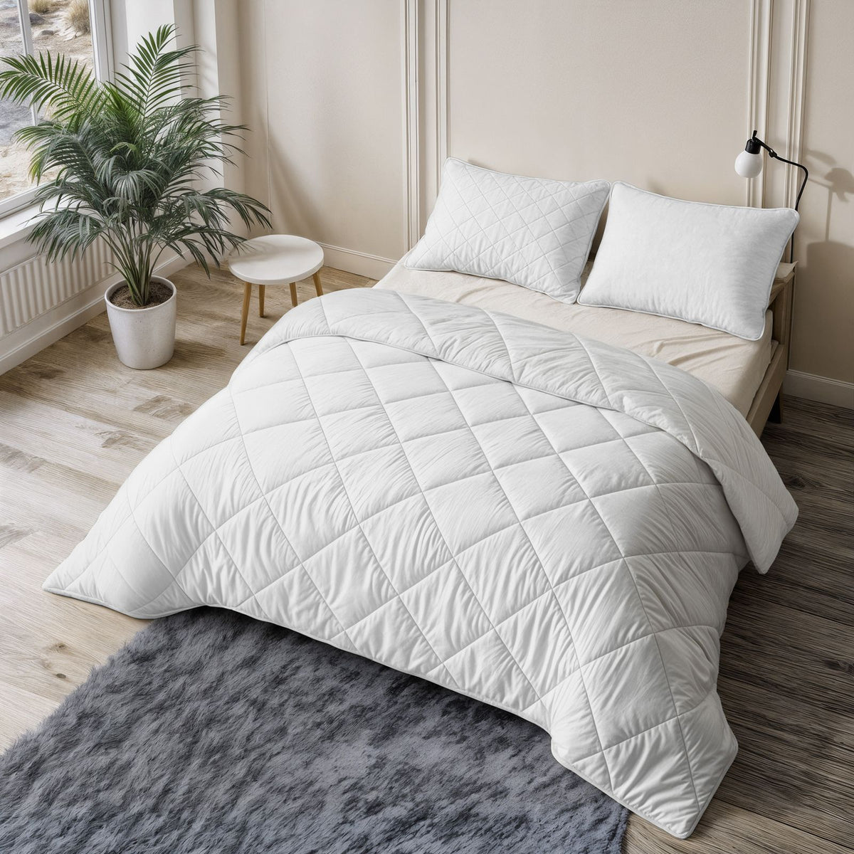 Lazy Dekbed Uni Beige Met Kussenslopen