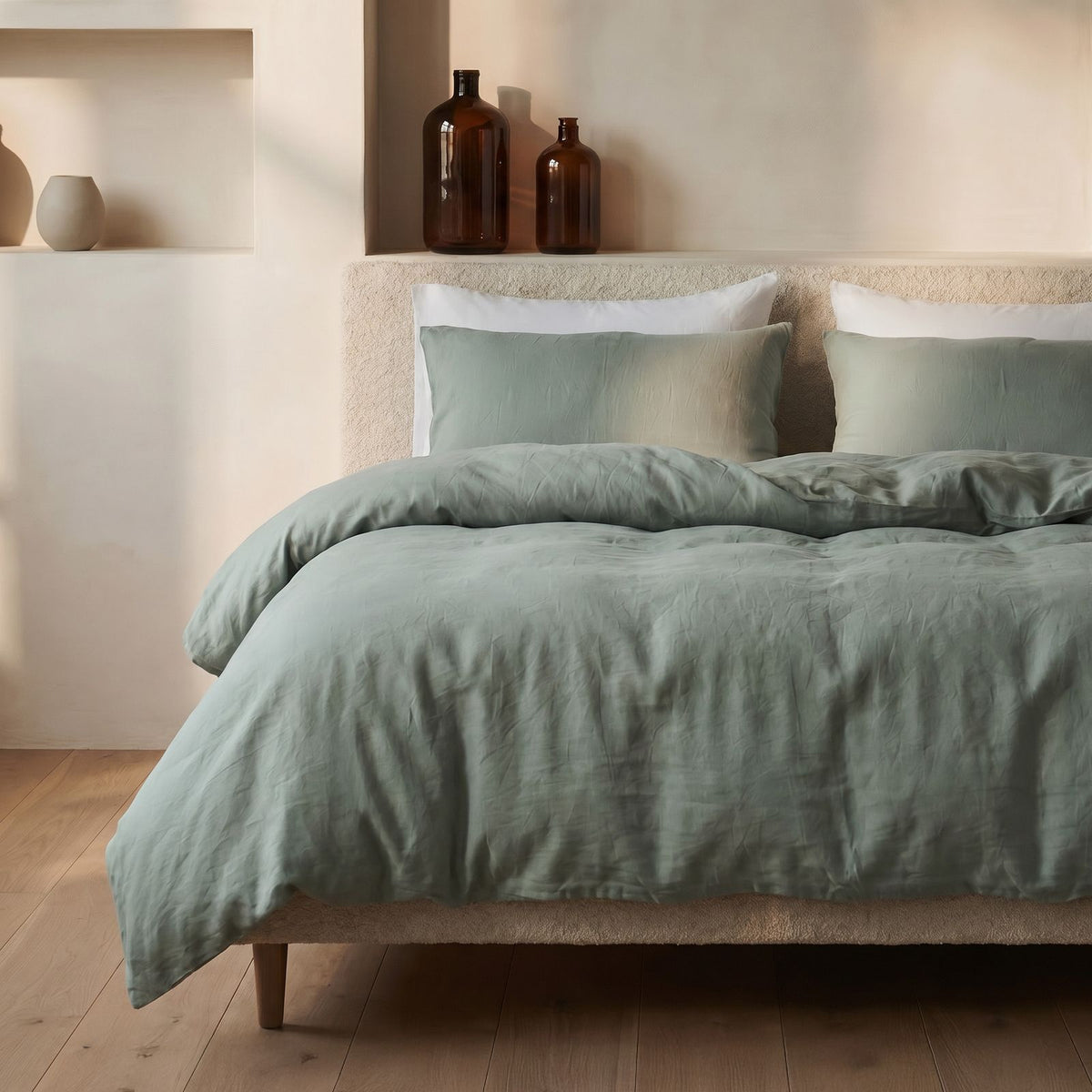 Dekbedovertrek Stone Washed Groen