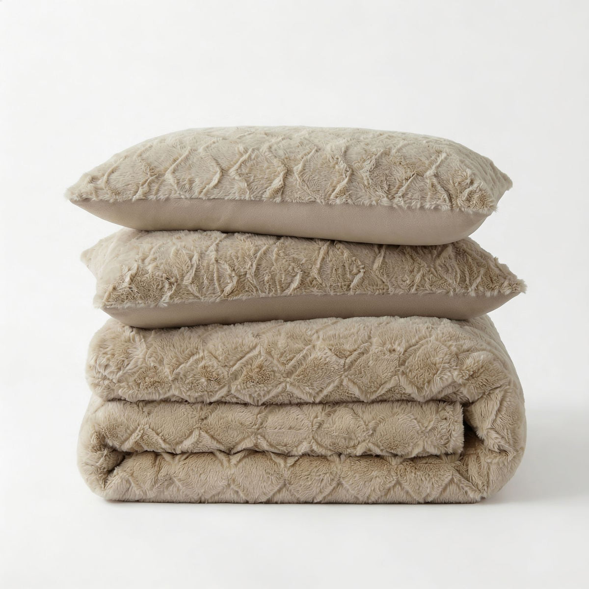 Dekbedovertrek Faux Fur Syon Taupe