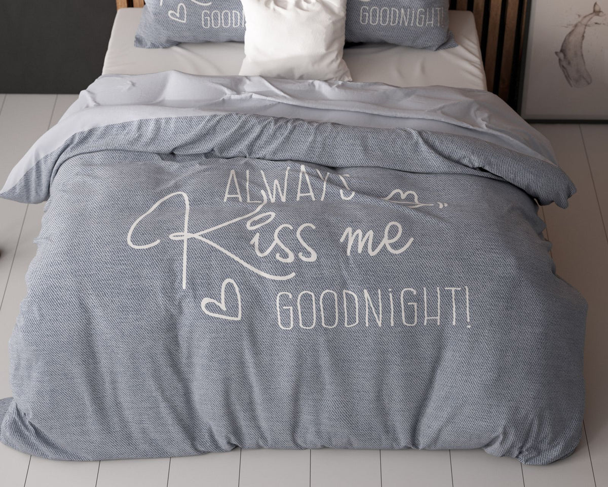 Dekbedovertrek Kiss Me Blauw