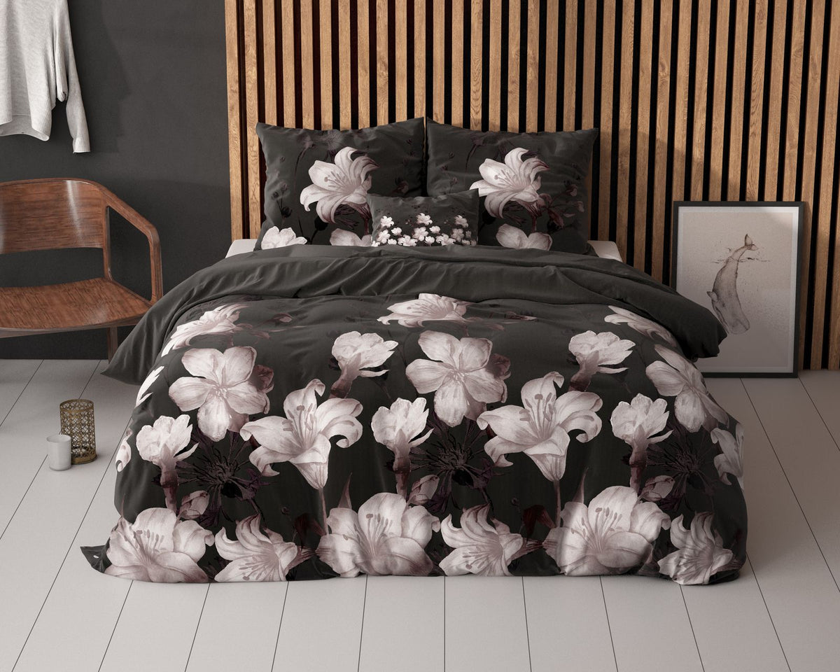Dekbedovertrek Dark Flower Zwart