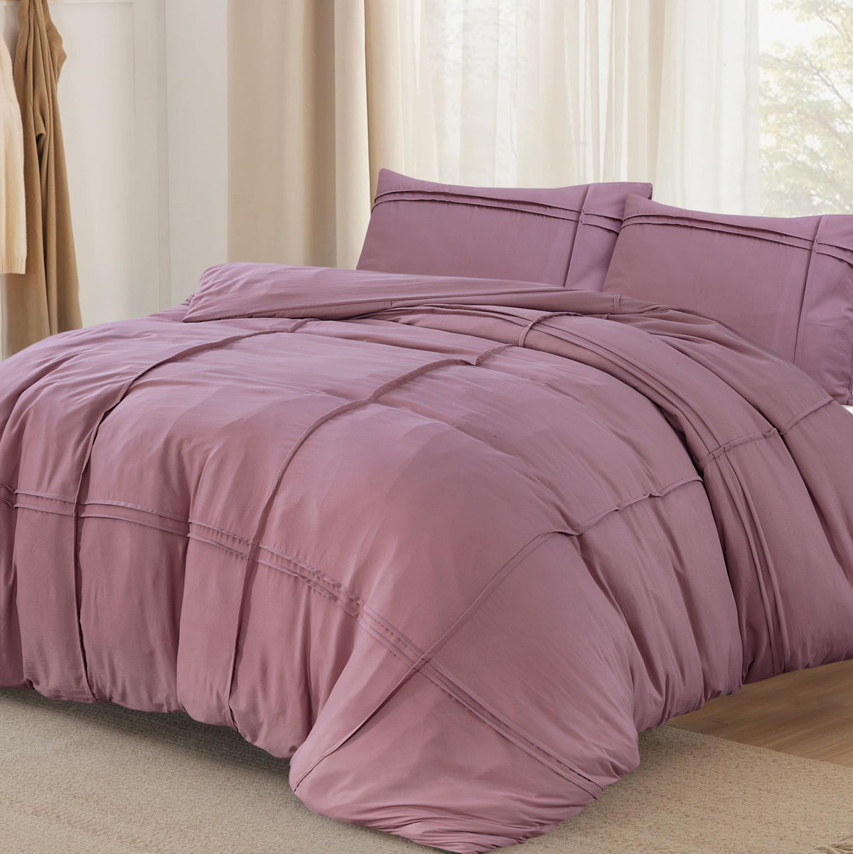 Dekbedovertrek Washed Tufted Oud Roze