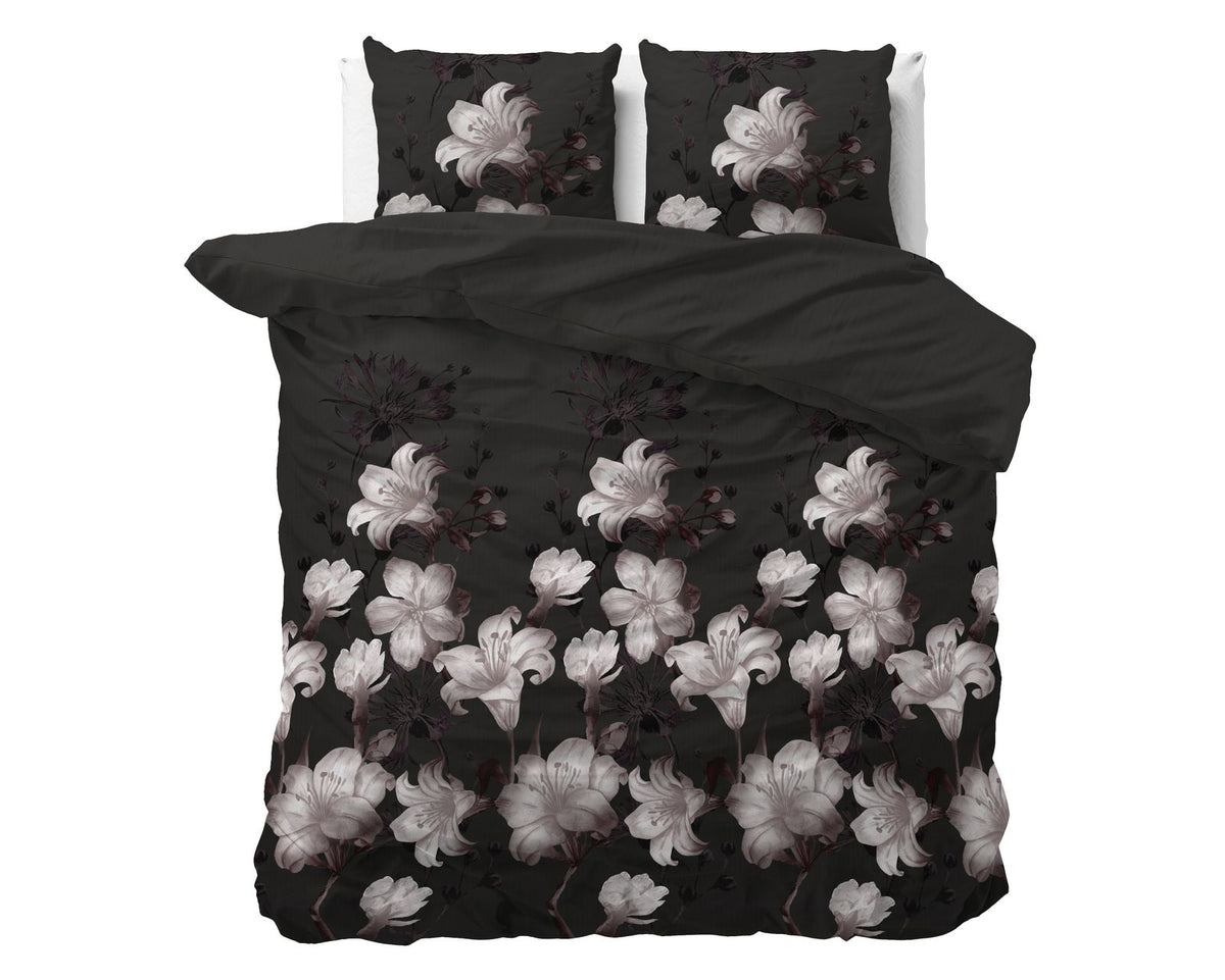 Dekbedovertrek Dark Flower Zwart