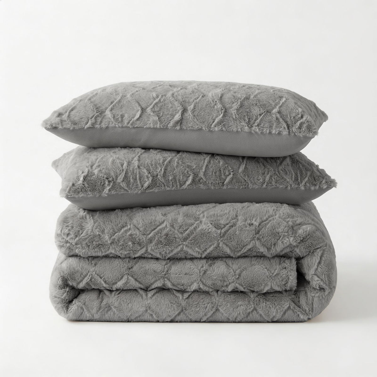 Dekbedovertrek Faux Fur Syon Grijs