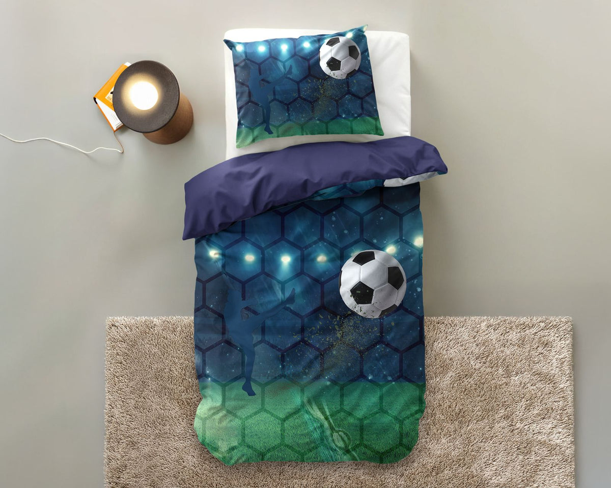 Dekbedovertrek Live football Blauw