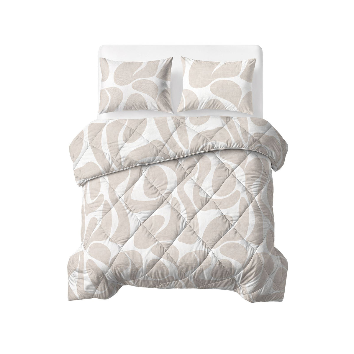 Kello Lazy Dekbed Taupe/Zand Met Kussenslopen