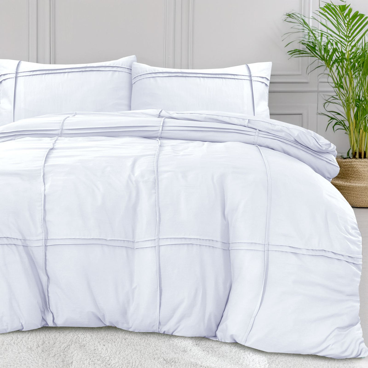 Dekbedovertrek Washed Tufted Wit