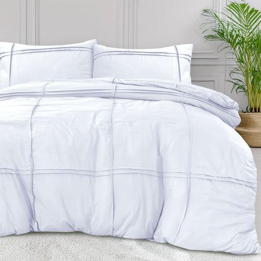 Dekbedovertrek Washed Tufted Wit