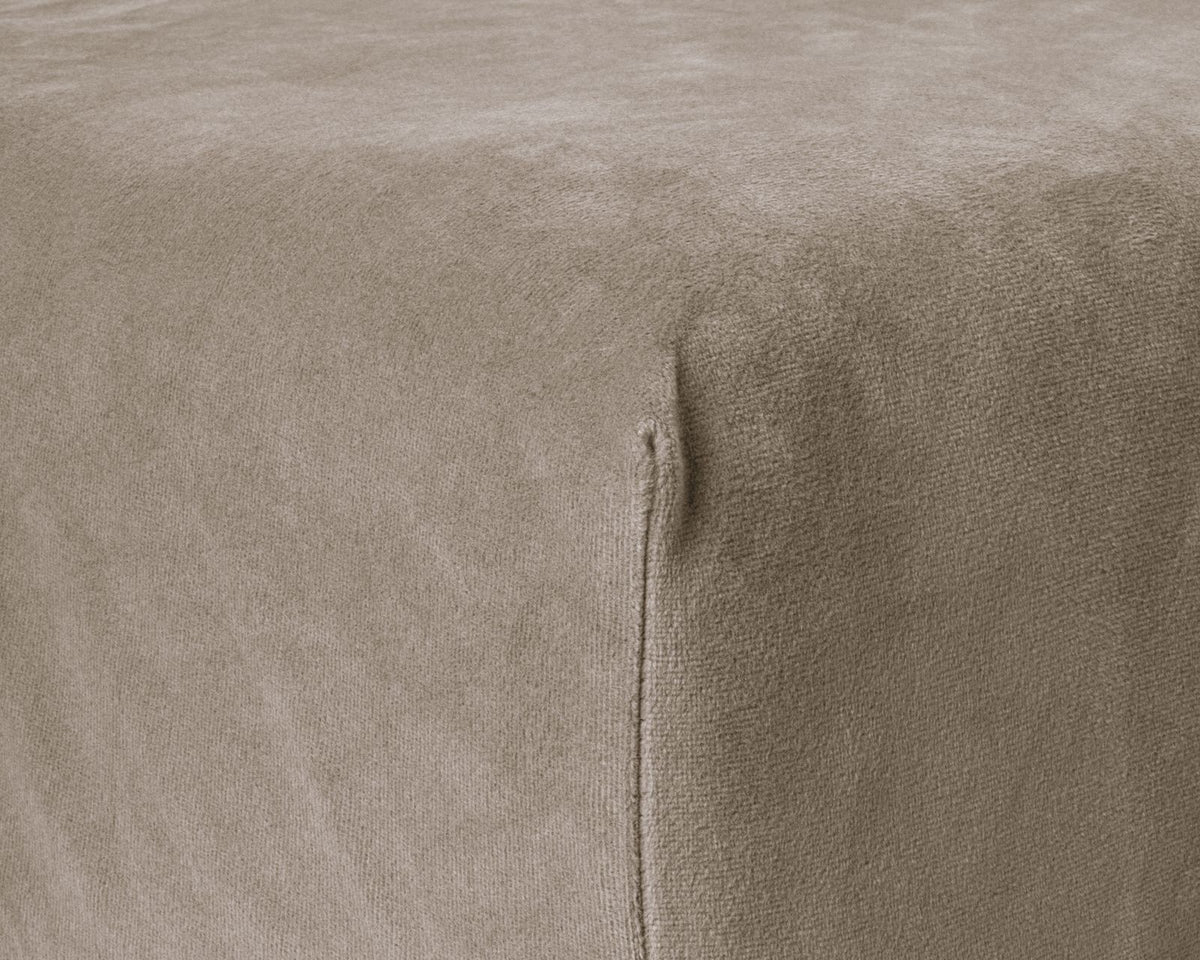 Velvet hoeslaken Taupe/Grijs
