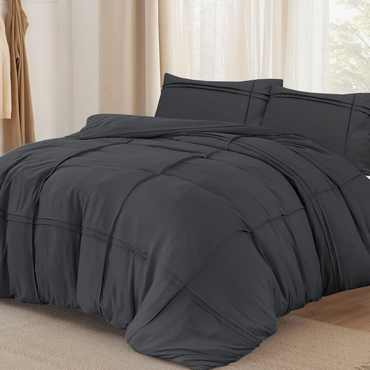 Dekbedovertrek Washed Tufted Antraciet