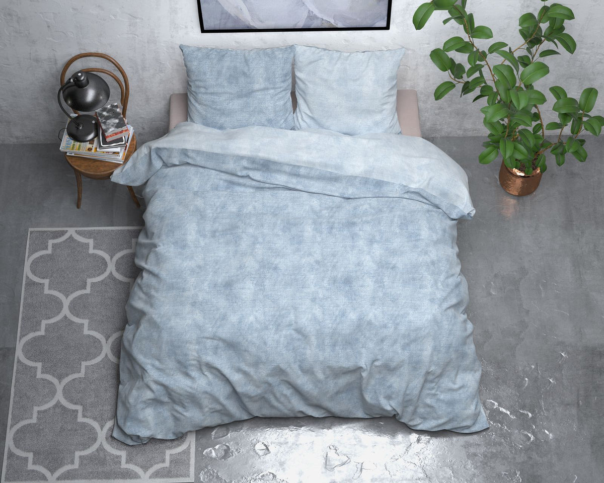 Dekbedovertrek Flanel Washed Cotton Blauw