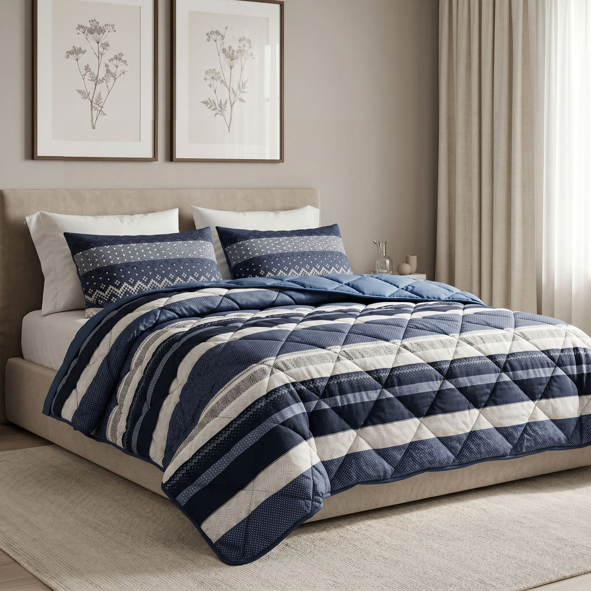 Lazy Dekbed Elisabeth Navy Met Kussenslopen