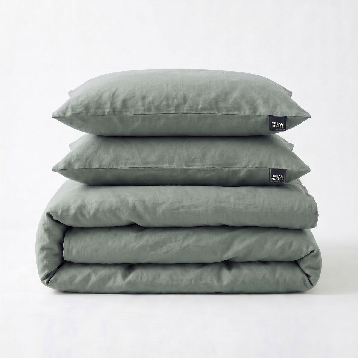Dekbedovertrek Stone Washed Groen