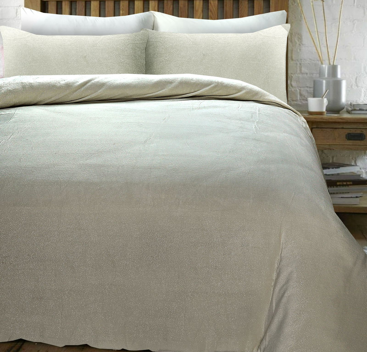 Dekbedovertrek Glamour Flanel Deco Foil Creme